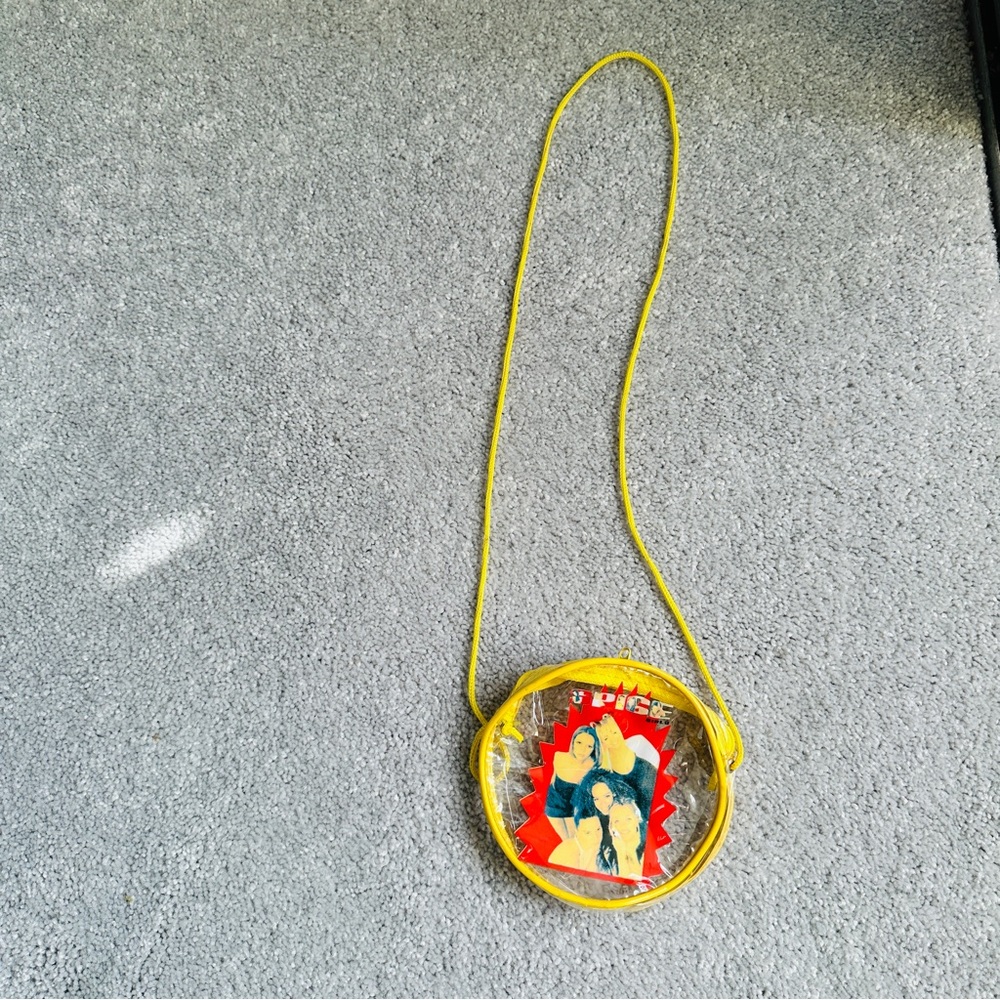 RARE | Vintage | Spice Girls Yellow Transparent Clear Round Crossbody Purse